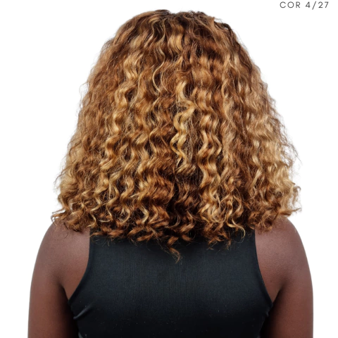 Lace Front Humana Ch M Cacheada - (Cor 4/27 - Mesclada)