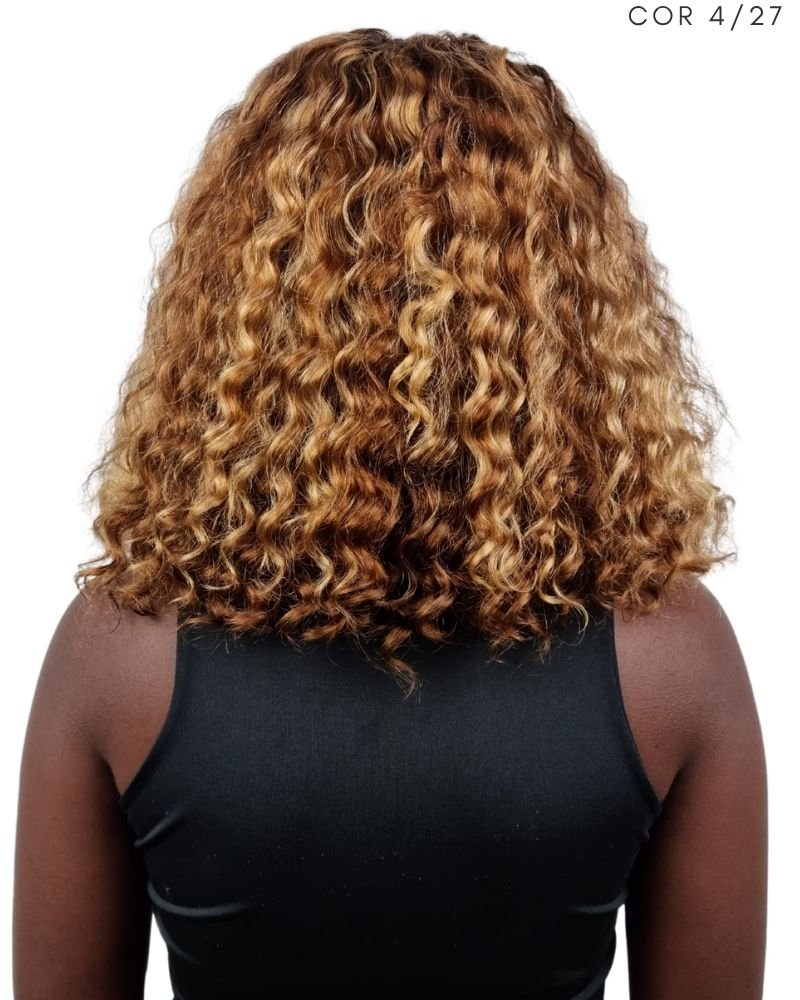 Lace Front Humana Ch M Cacheada - (Cor 4/27 - Mesclada)