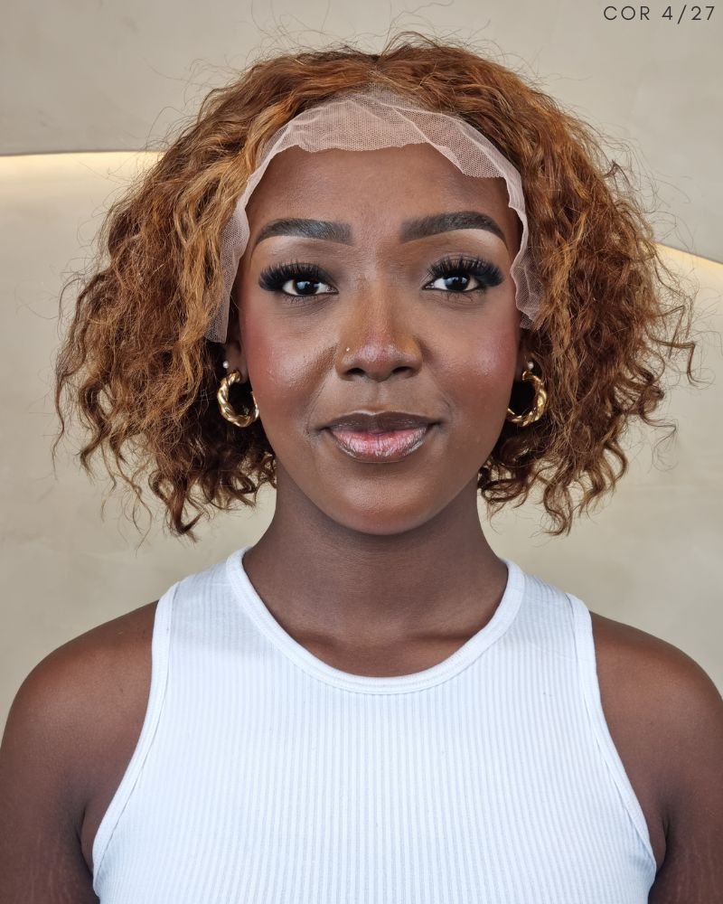Lace Front Humana Channel PP Cacheada (Cor 4/27 Mesclada)