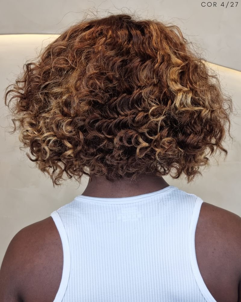 Lace Front Humana Channel PP Cacheada (Cor 4/27 Mesclada)