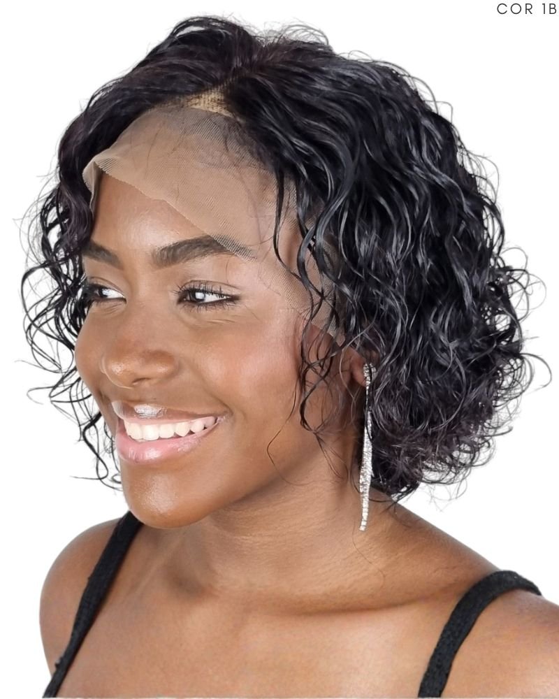 Lace Front Humana Fátima Cacheada - Beauty Hair (Cor 1B)