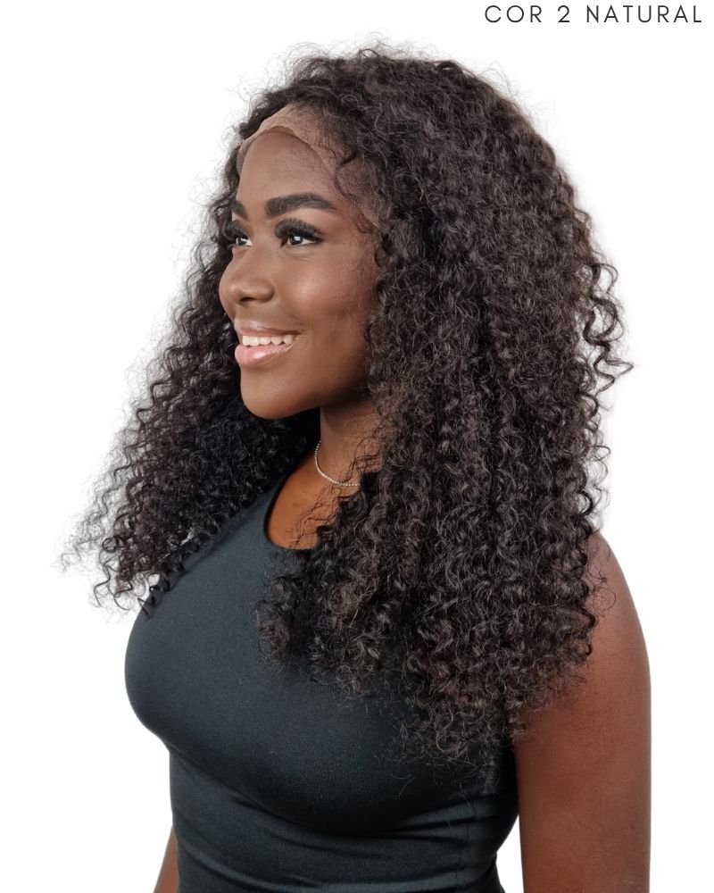 Lace Front Humana Kiara M Cacheada - (Cor 2 Natural)
