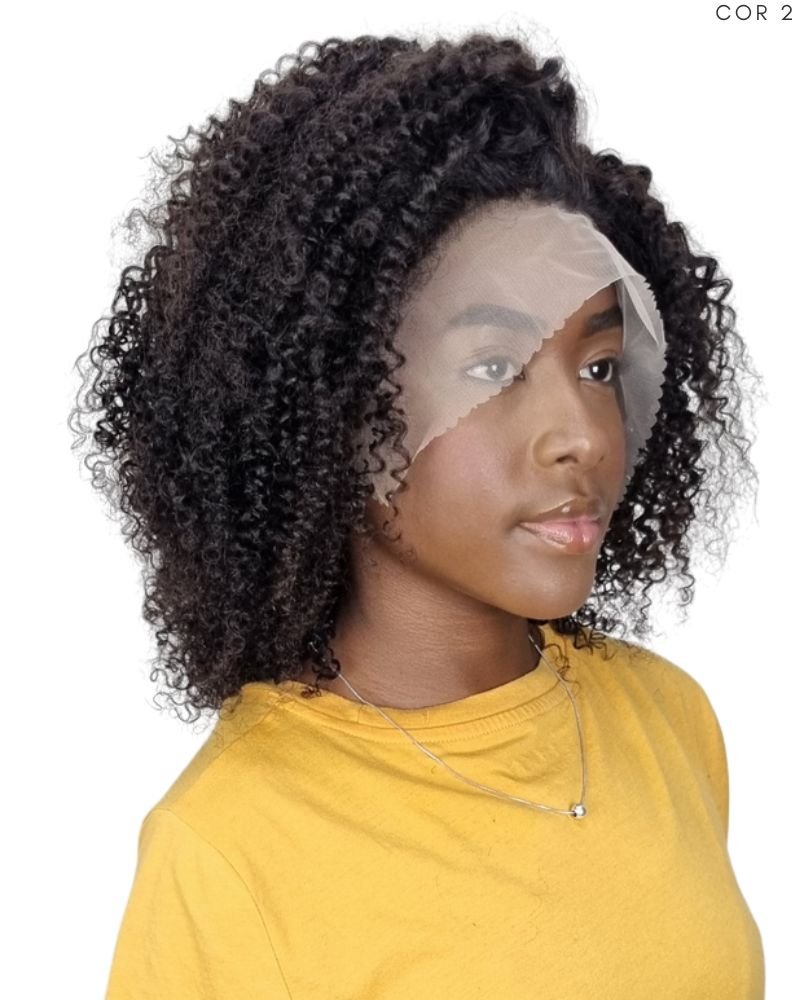 Lace Front Humana Kinky 12' Cacheada - Modern Girl (Cor 2)