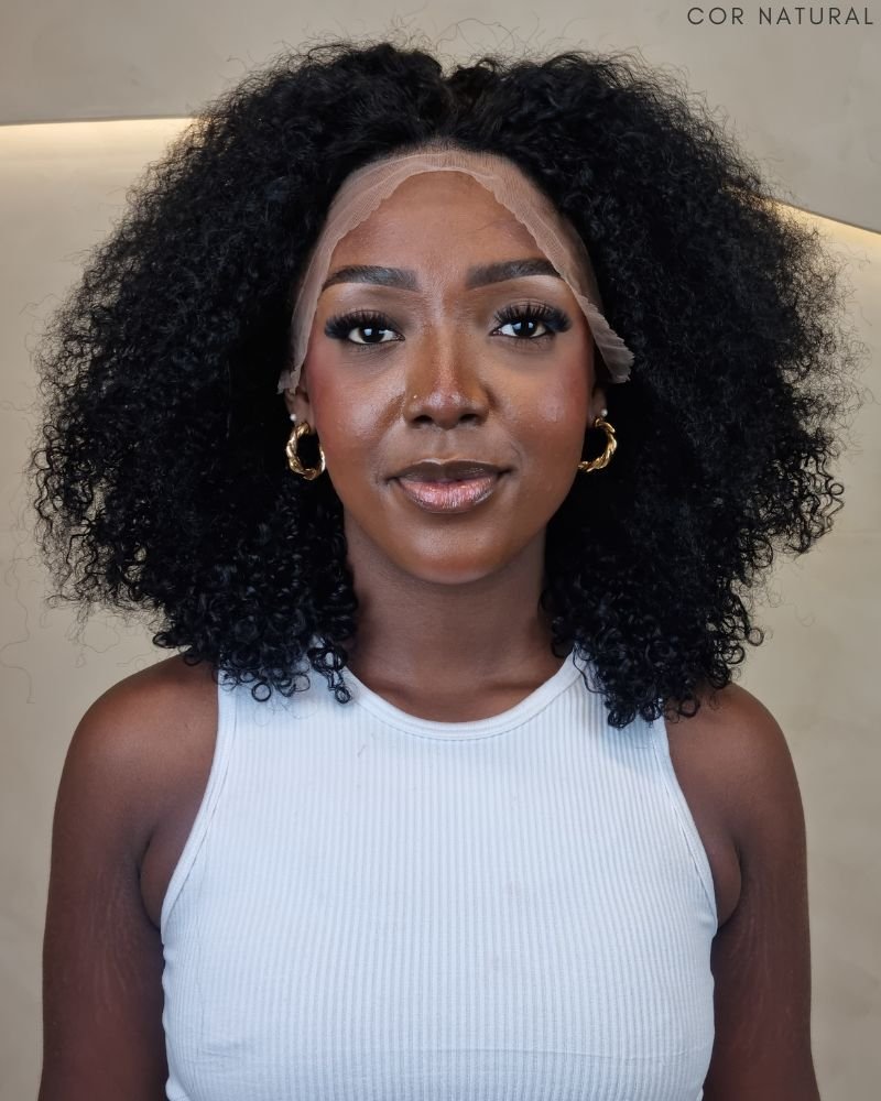 Lace Front Humana Kira Cacheada (Cor Natural)