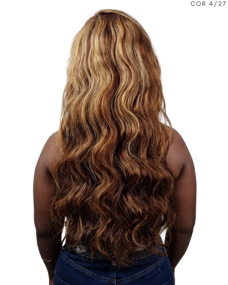 Lace Front Humana Penélope G Ondulada - (Cor 4/27)