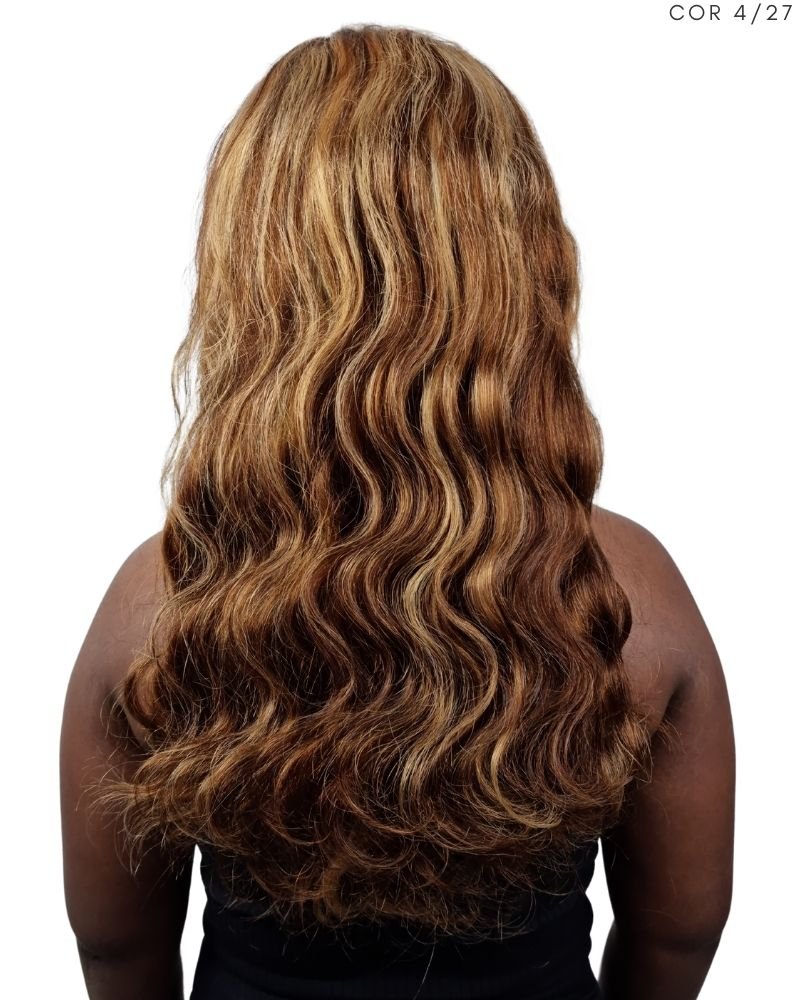 Lace Front Humana Penélope M Ondulada - (Cor 4/27)