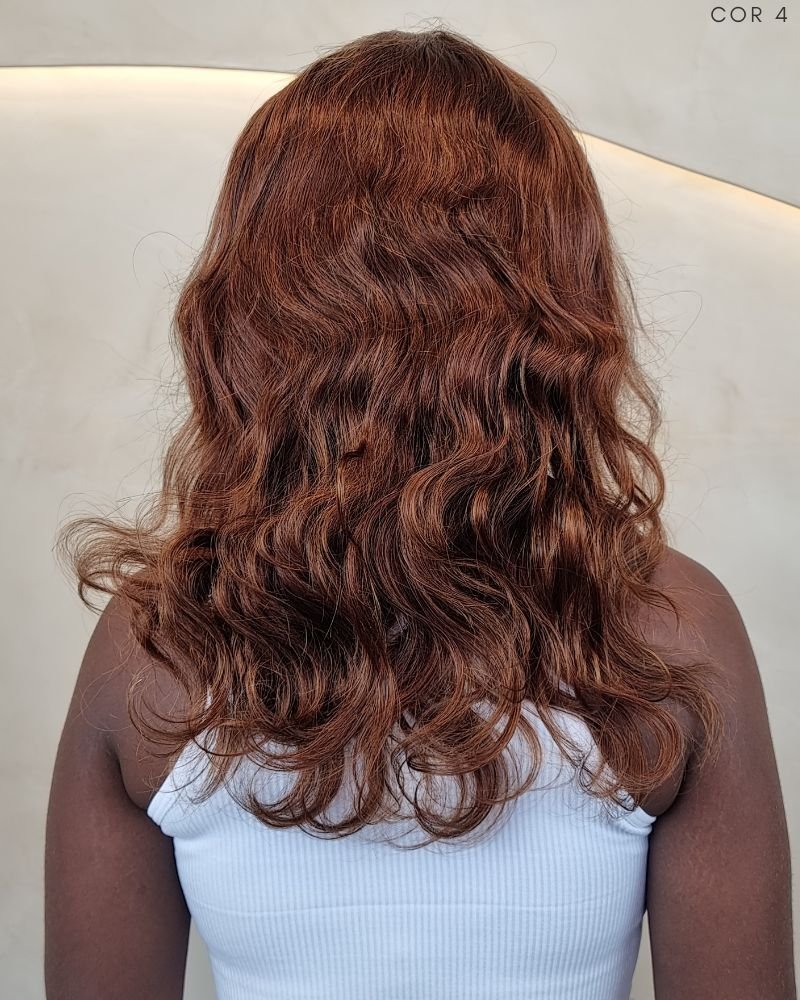 Lace Front Humana Penélope P Ondulada - (Cor 4)
