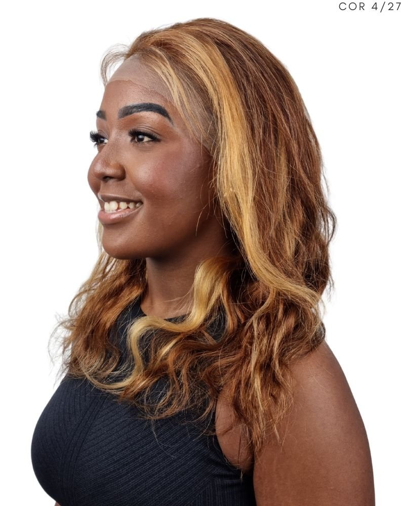 Lace Front Humana Penélope P Ondulada - (Cor 4/27)