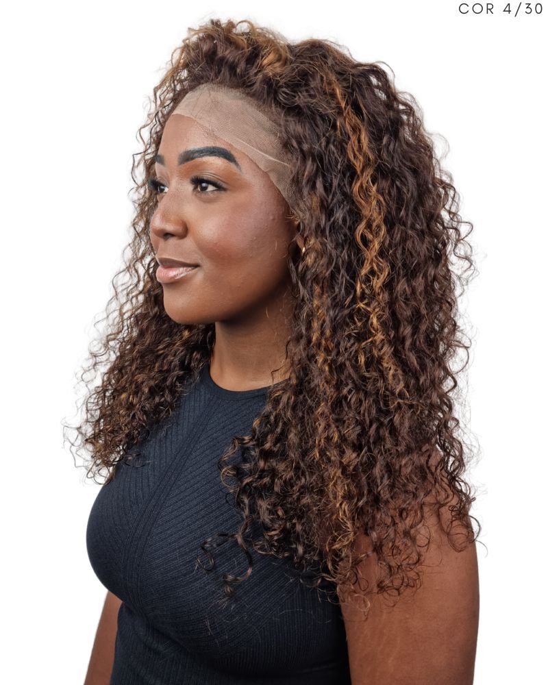Lace Front Humana Ramona M Cacheada - (Cor 4/30 - Mesclada)