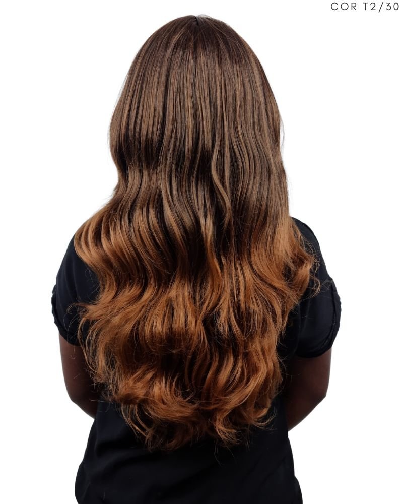 Lace Wig de Franja Flávia Bio Fibra Ondulada