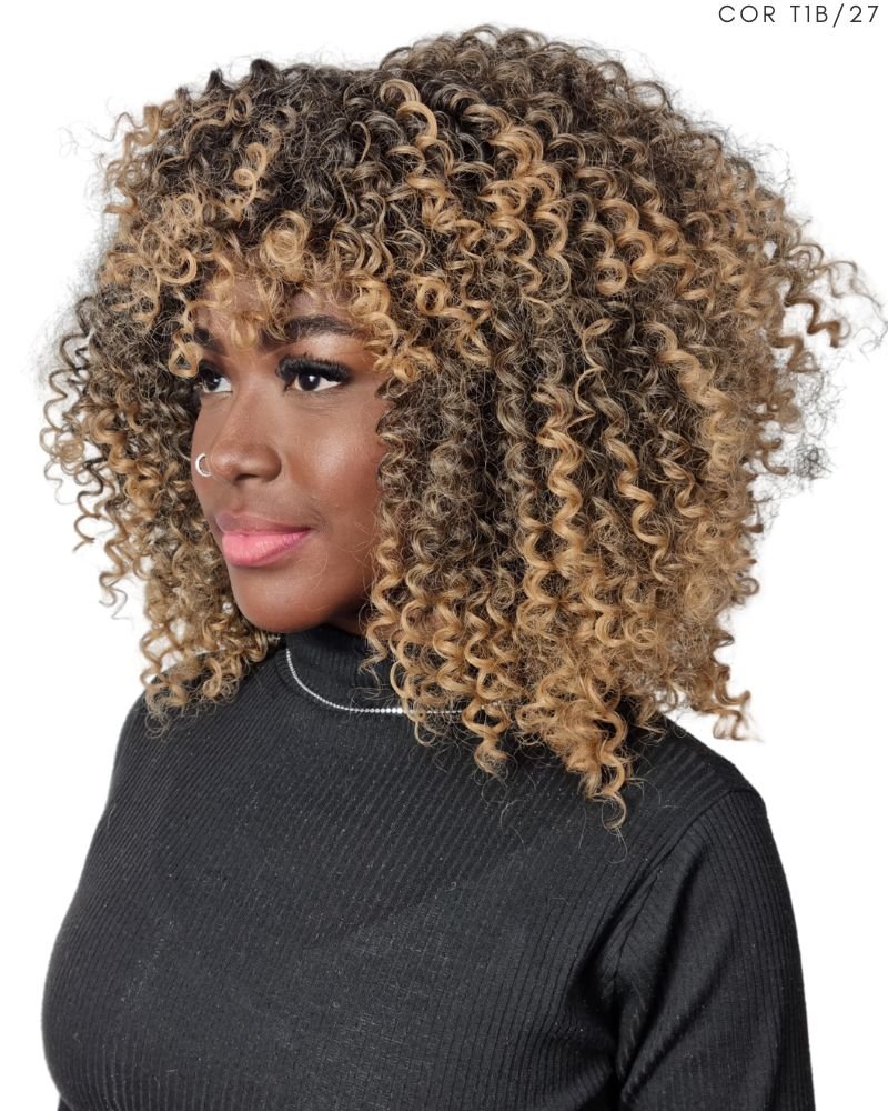 Lace Wig Deusa Cacheada com Franja