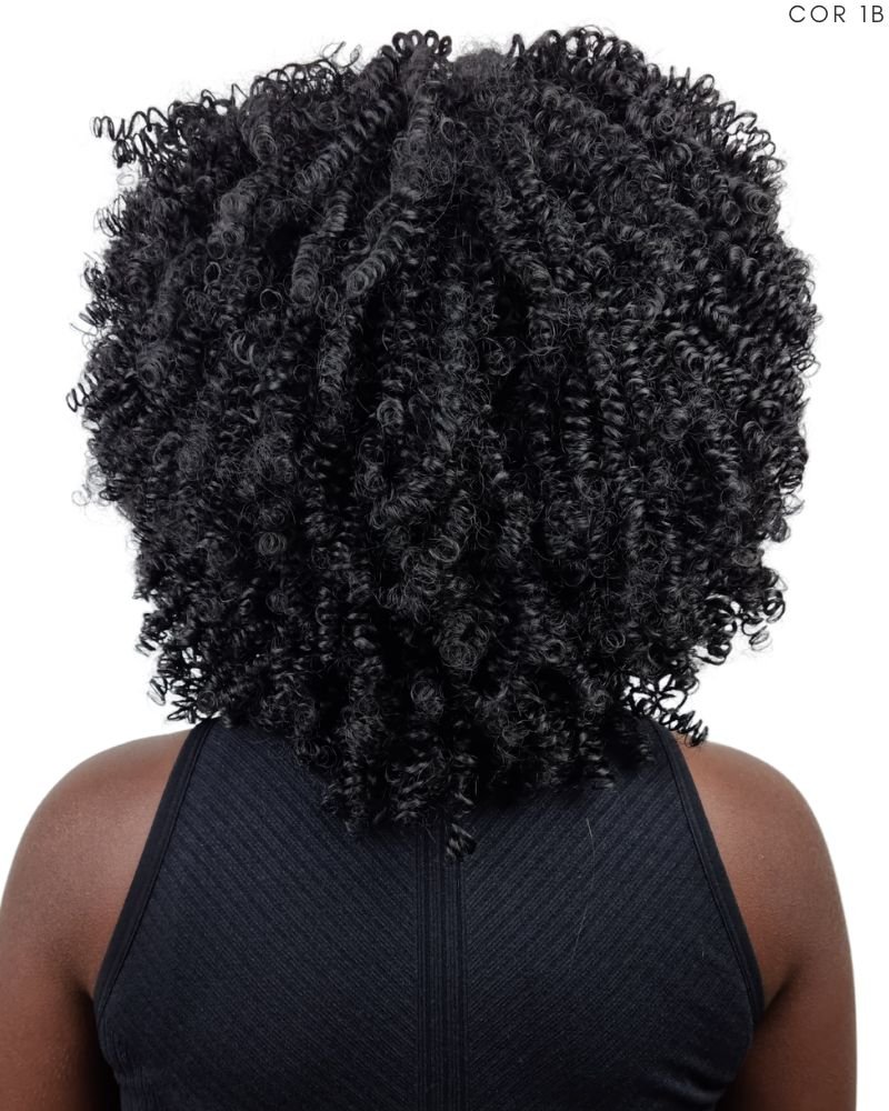 Lace Wig Diva Black com Franja - Pink Hair