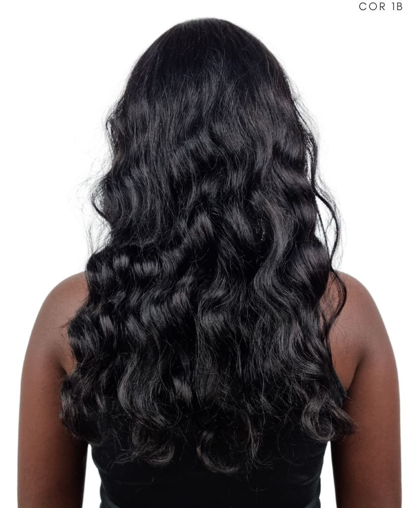 Lace Wig Humana Cherry Ondulada com Franja - Beauty Hair (Cor 1B)