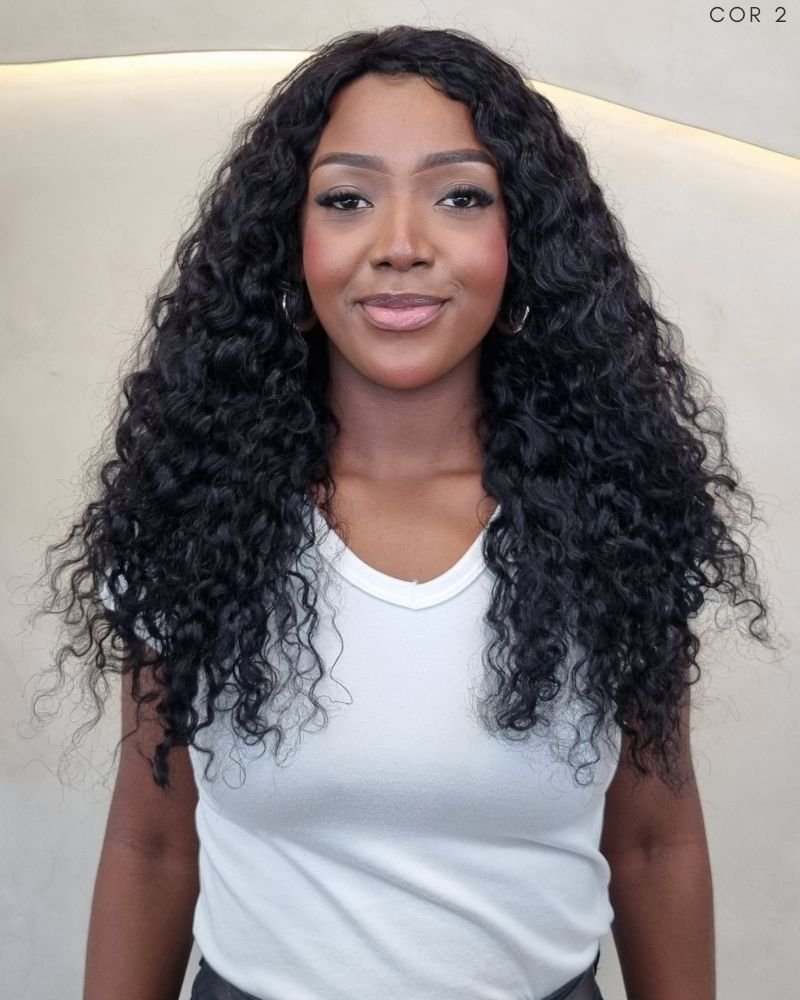 Lace Wig Humana Garota Romantica 24' Cacheada - Cor 2