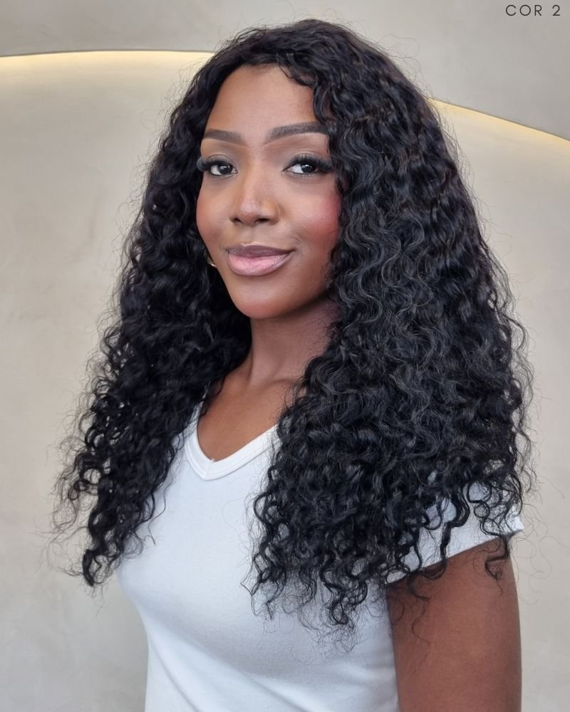 Lace Wig Humana Garota Romantica 24' Cacheada - Cor 2