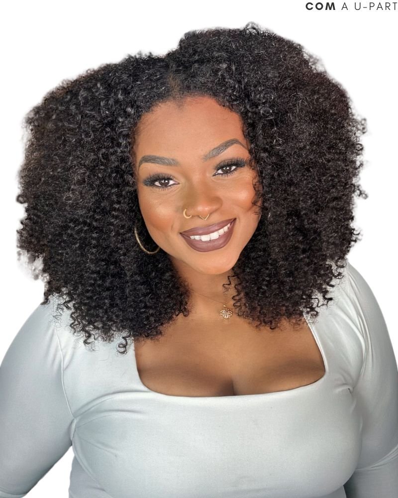Lace Wig Humana Taís U-Part Cacheada - Wig Brasil (Cor 1B)