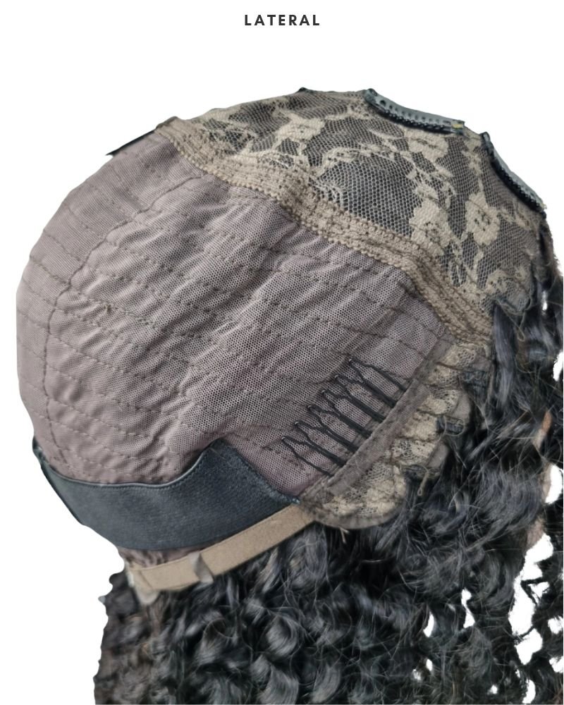 Lace Wig Humana Taís U-Part Cacheada - Wig Brasil (Cor 1B)