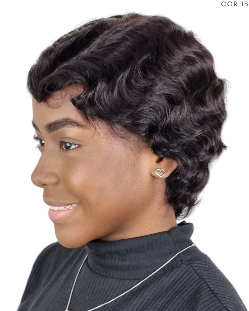 Lace Wig Humana Thalissa Ondulada - Beauty Hair (Cor 1B)