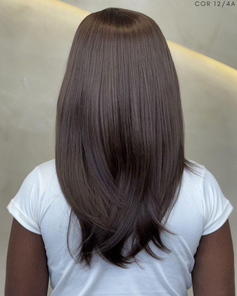 Lace Wig Malos Orgânica Lisa com Franja