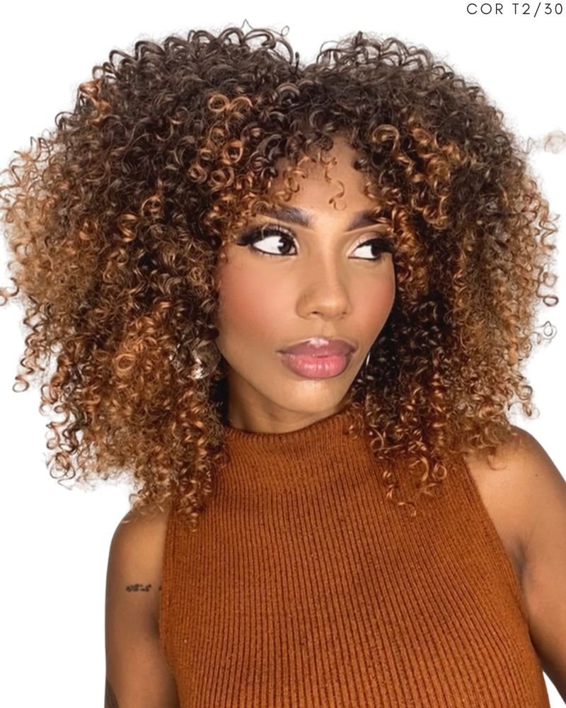 Lace Wig Maya Cacheada com Franja