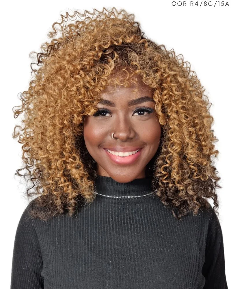 Lace Wig Maya Cacheada com Franja