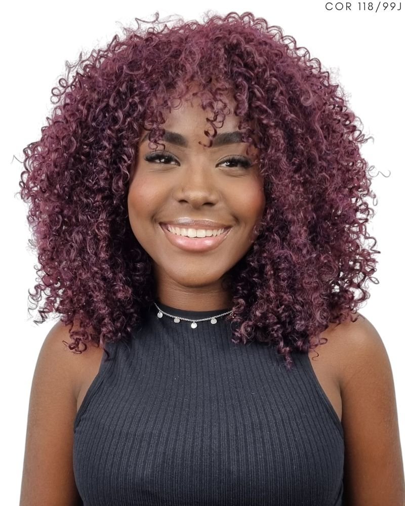 Lace Wig Maya Cacheada com Franja