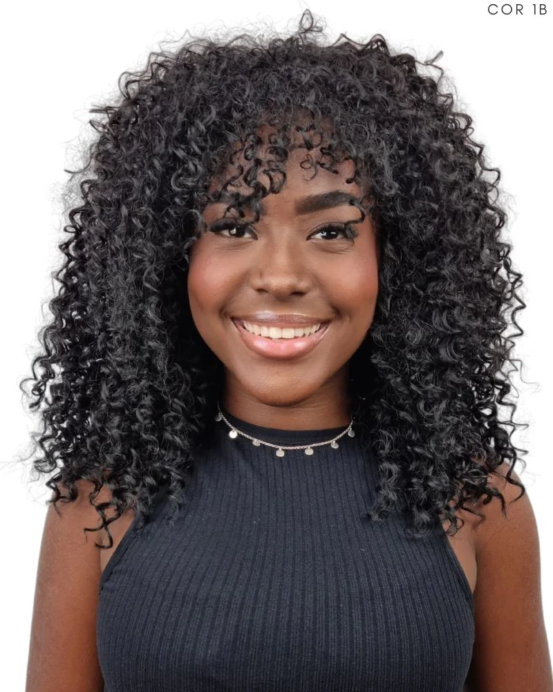 Lace Wig Maya Cacheada com Franja