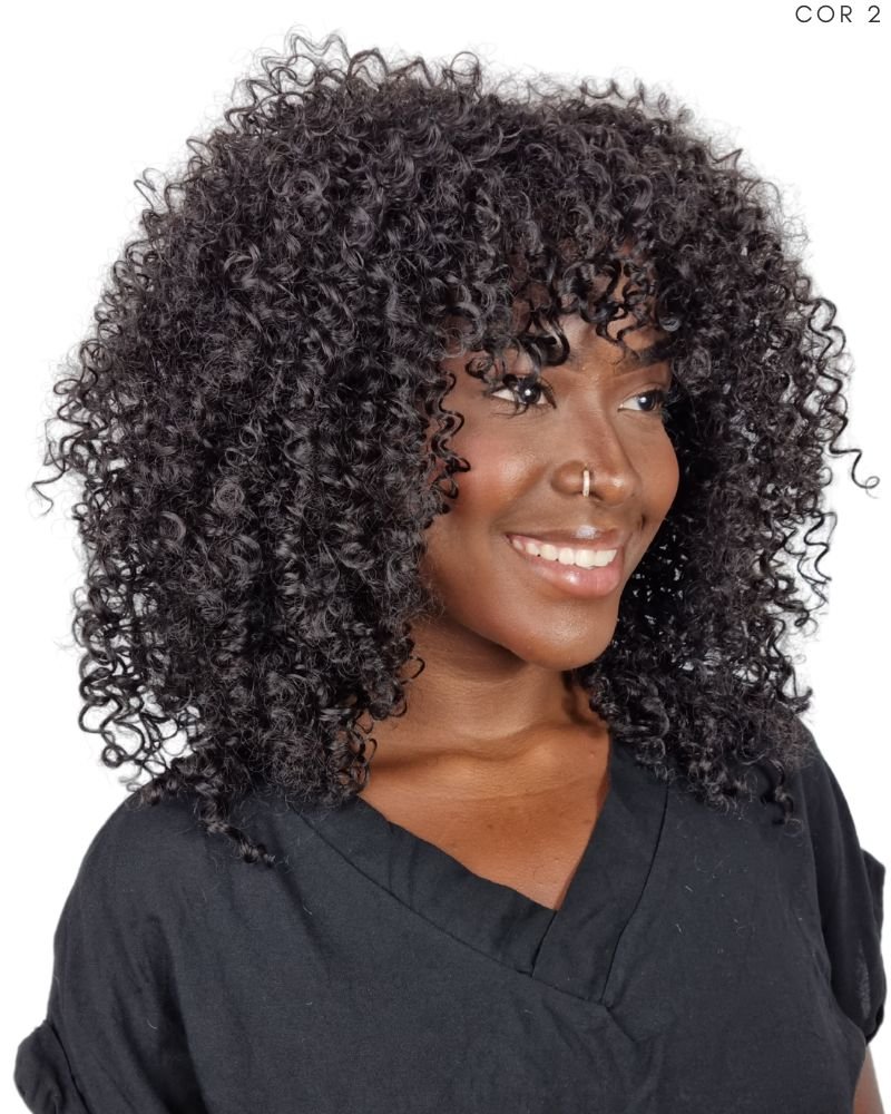 Lace Wig Maya Cacheada com Franja