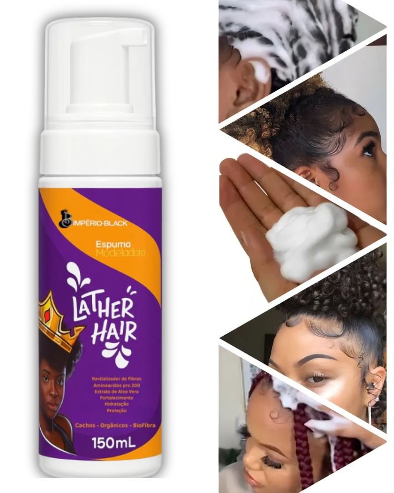 Mousse Espuma Modeladora Lather Hair 150ml - Império Black