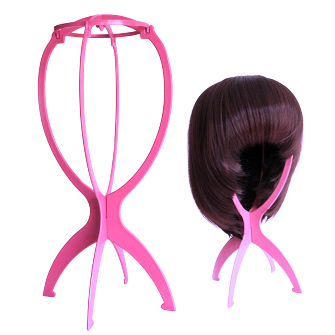 Suporte De Plástico Para Descansar Wig e Lace Rosa