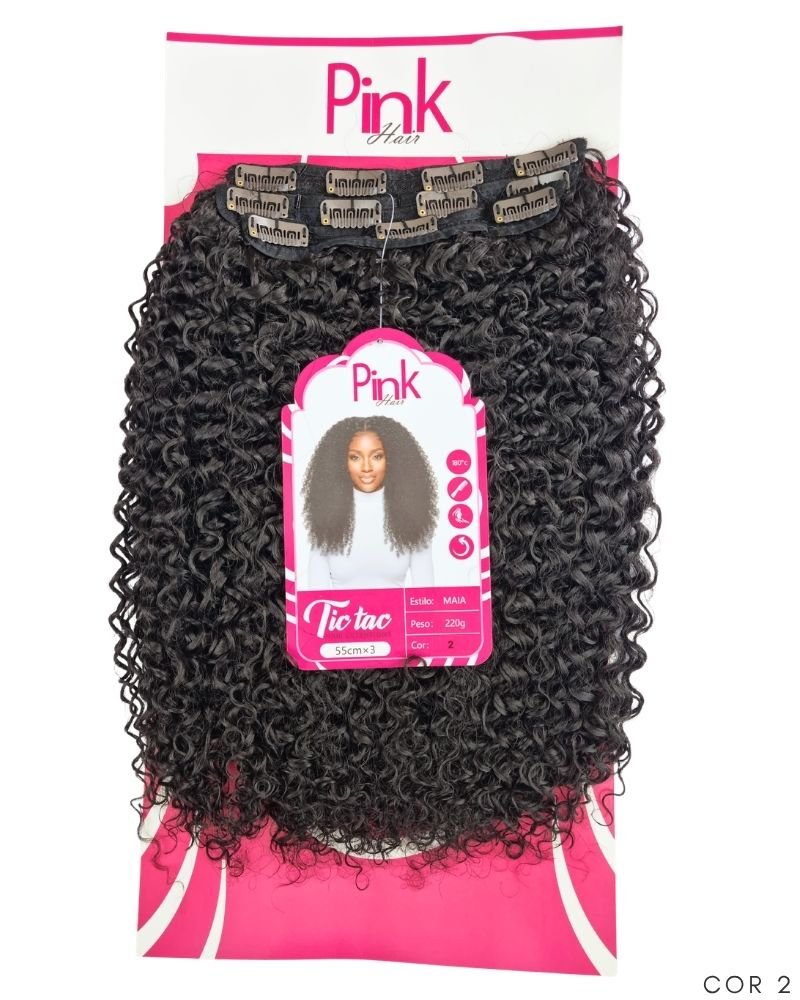 Tic Tac Maia Cacheado - Bio Fibra - Pink Hair