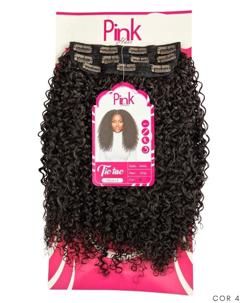 Tic Tac Maia Cacheado - Bio Fibra - Pink Hair