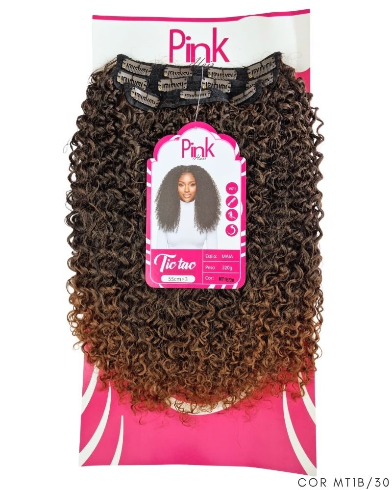 Tic Tac Maia Cacheado - Bio Fibra - Pink Hair