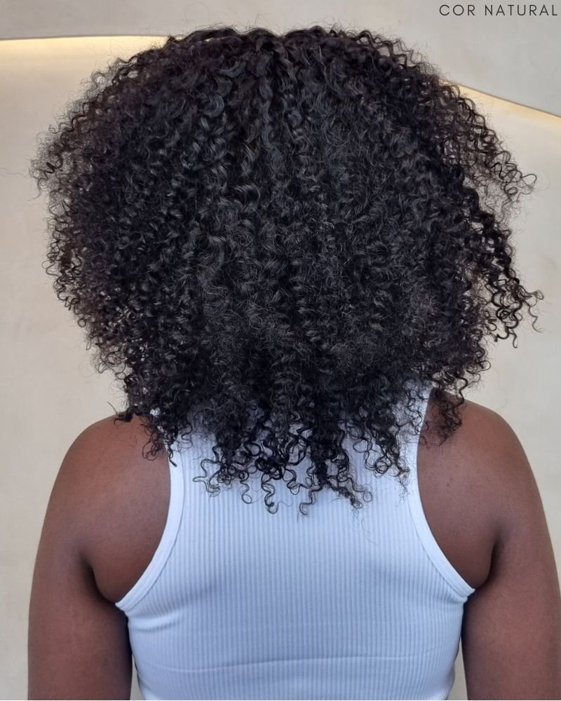 Wig Humana Loren M Cacheada com Franja (Cor - Natural)